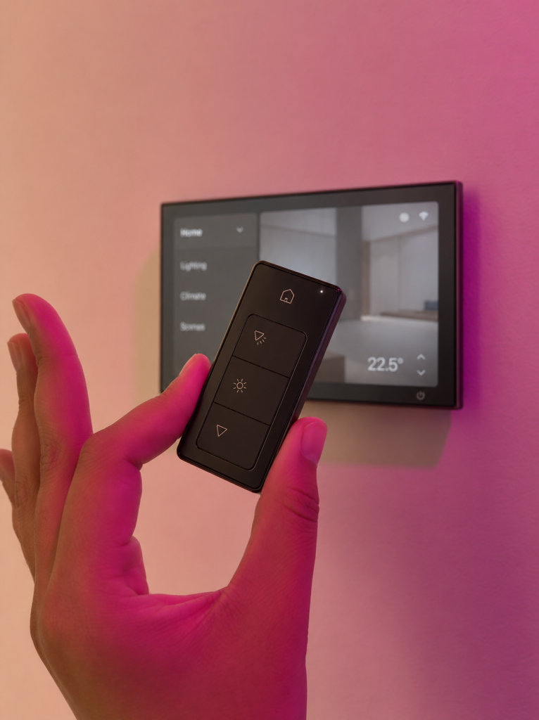 Botonera y pantalla Crestron